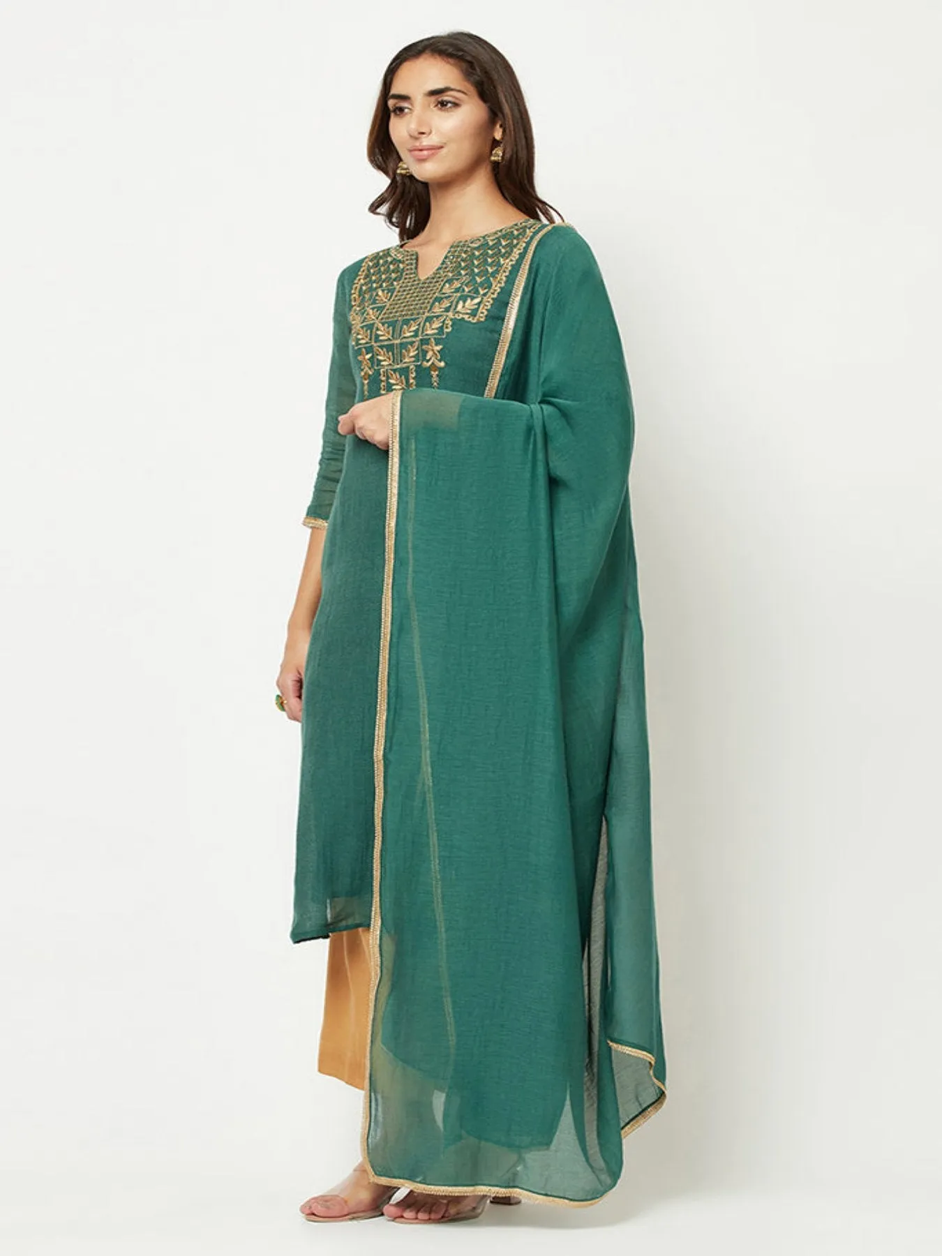Black Embroidered Kurta Set