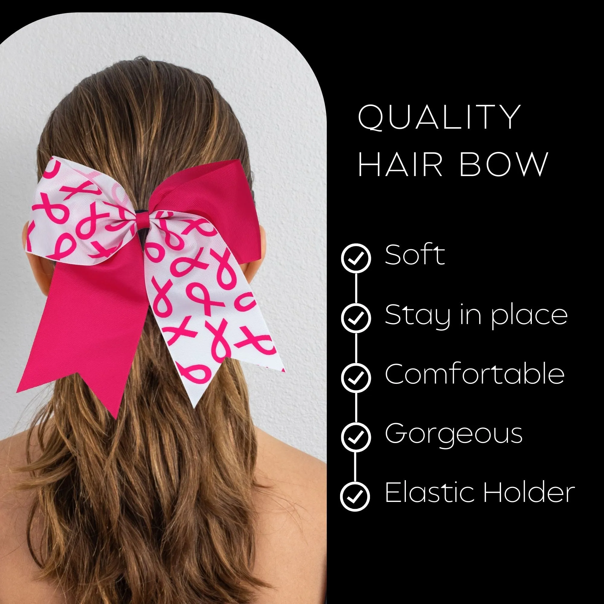 Breast Cancer Awareness Bows Pink Cheer Bow