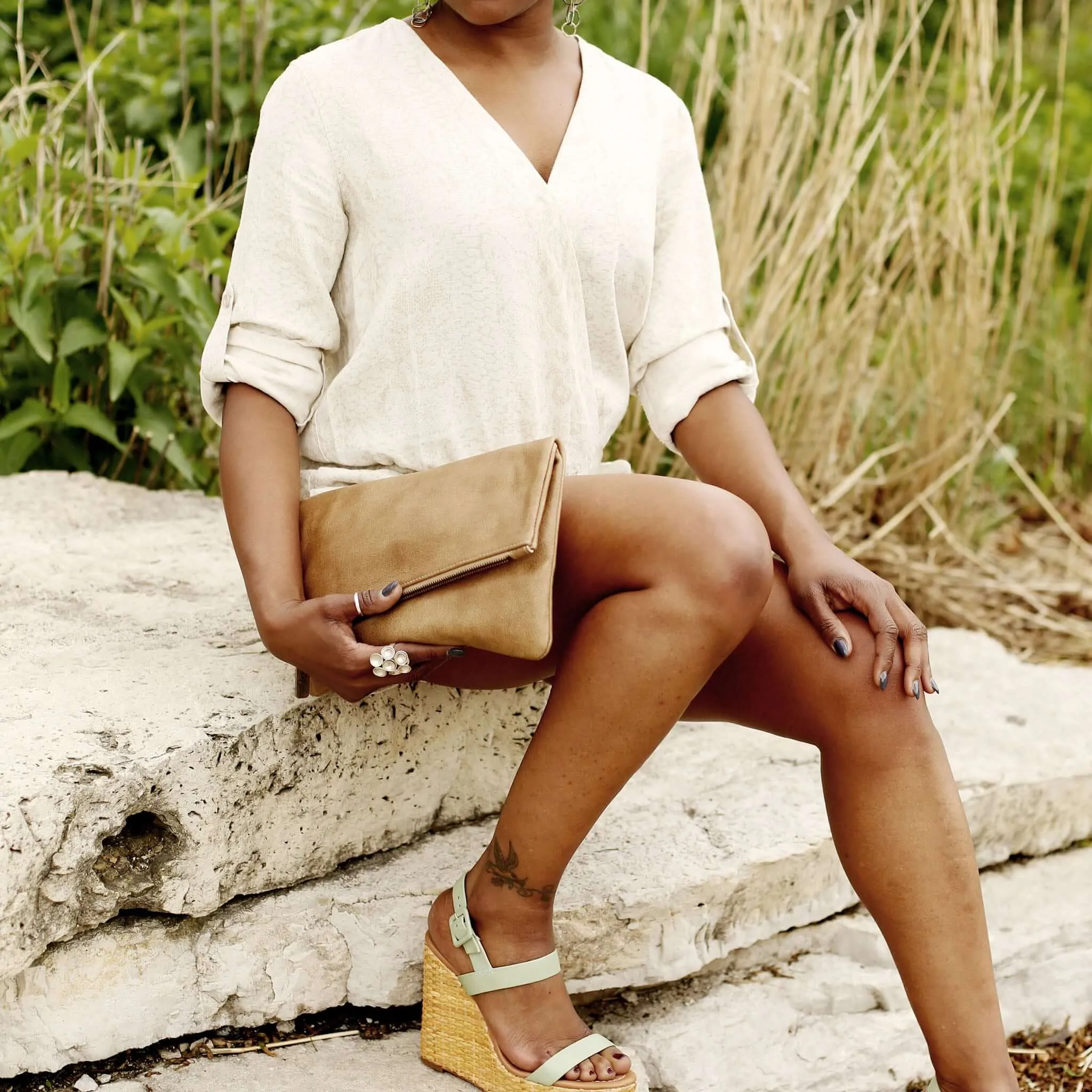 Jenne Foldover Crossbody - Rosarito Beach