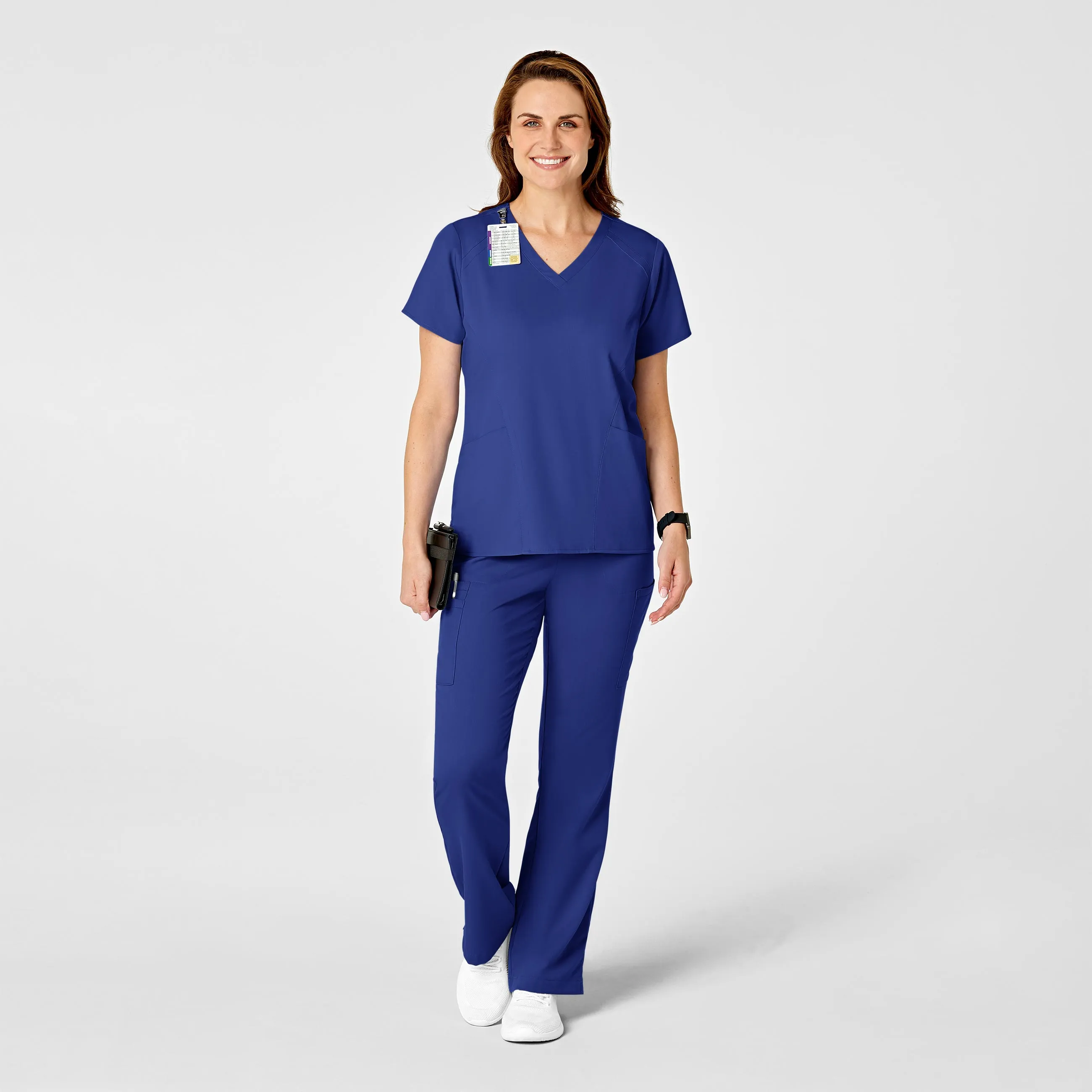 PRO Women's Four Pocket V-Neck Scrub Top - Galaxy Blue