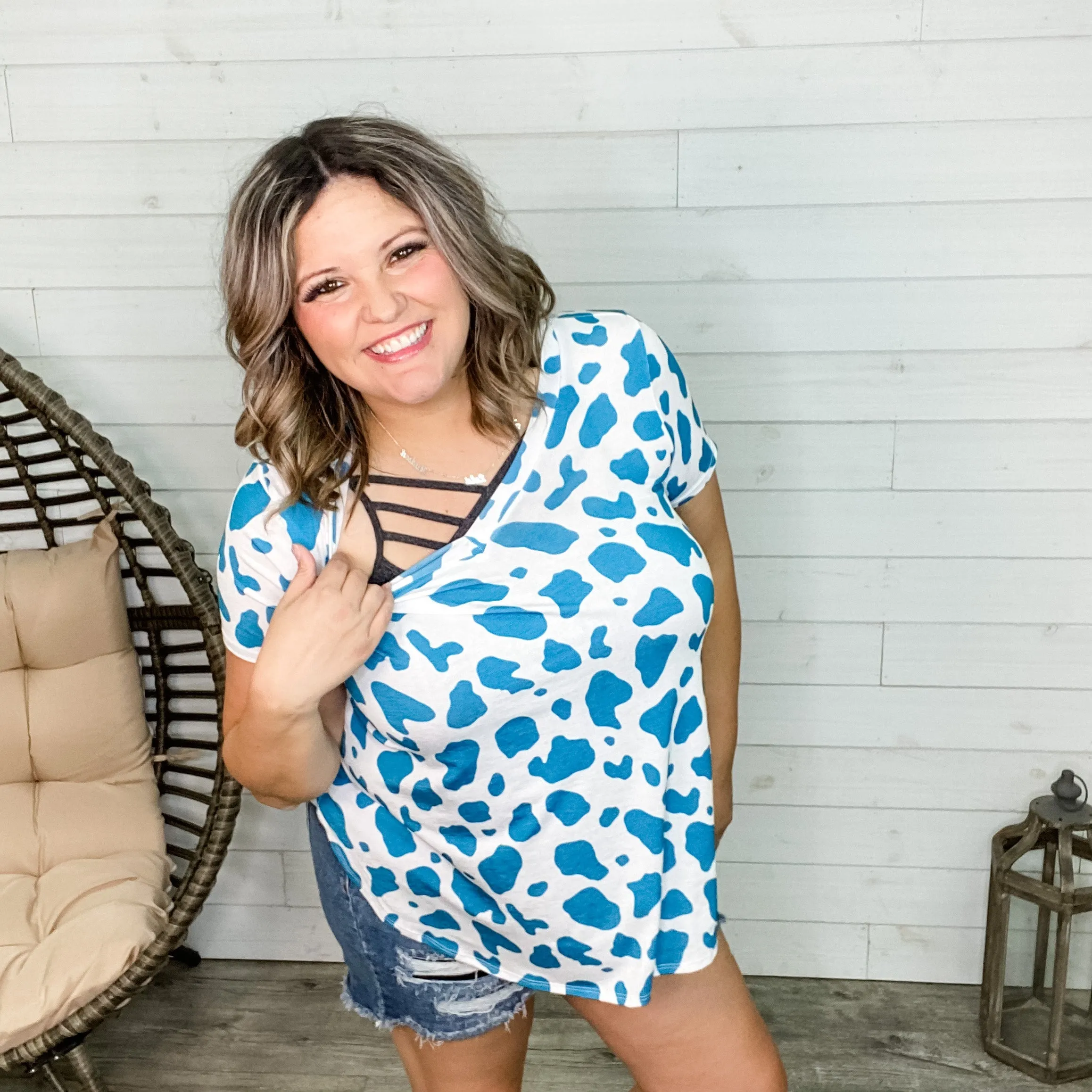 "Cameron" Animal Print V Neck
