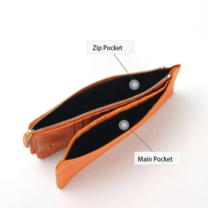 Simple Vegetable Tanned Leather Multi Card Wallet